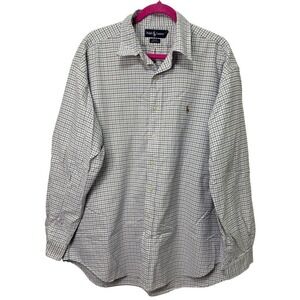 Ralph Lauren Blake 100% Cotton Button Down Plaid Timeless Casual Men's Size XL
